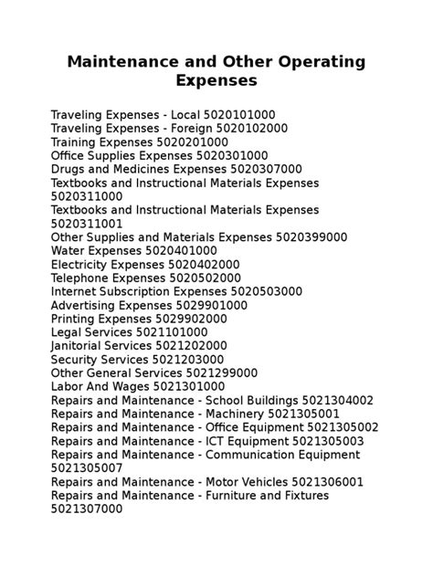 uacs code for mooe deped.